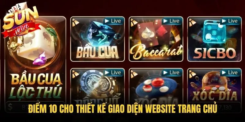 Điểm 10 cho thiết kế giao diện website trang chủ