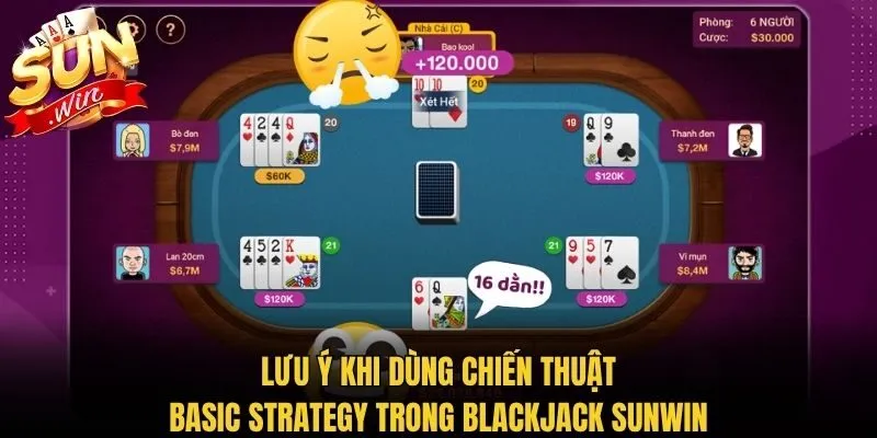 Lưu ý khi dùng chiến thuật Basic Strategy trong Blackjack Sunwin