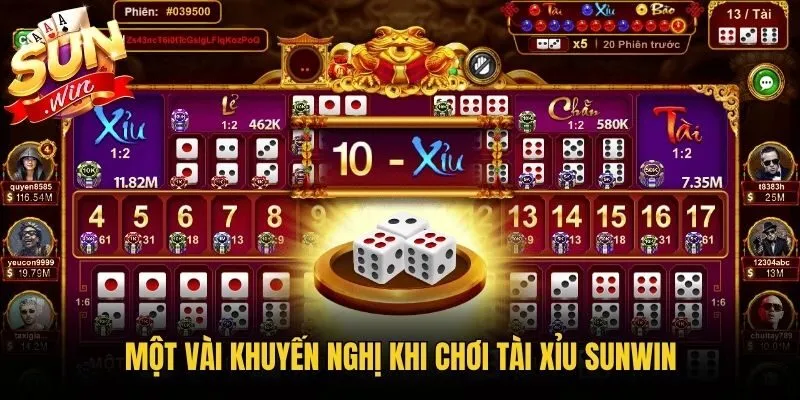 Một vài khuyến nghị khi chơi tài xỉu Sunwin