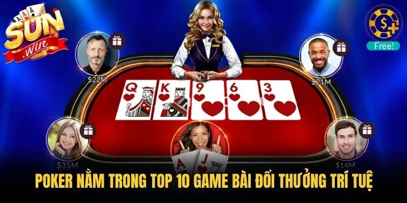 Poker nằm trong top 10 game bài đổi thưởng trí tuệ