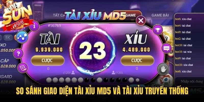 So sánh giao diện Tài Xỉu MD5 và Tài Xỉu truyền thống