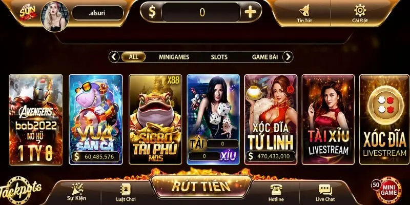 Sunwin quy tụ hàng trăm tựa game hấp dẫn